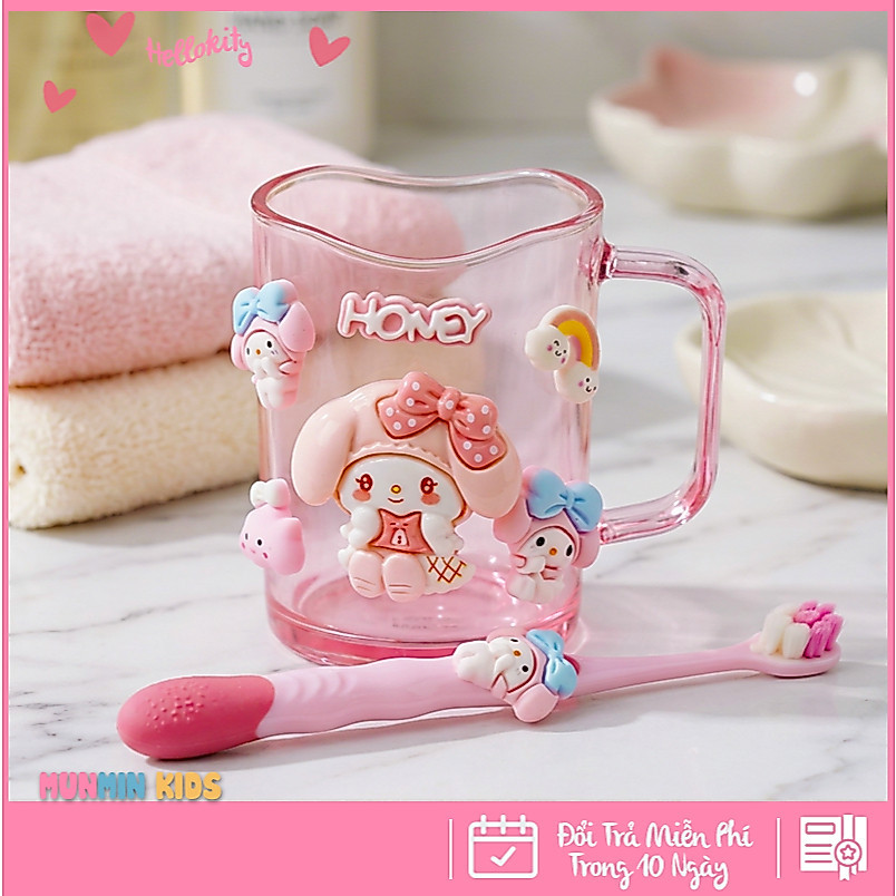 Bộ Cốc Bàn Chải Đánh Răng Trẻ Em Hình 3D Dễ Thương Cho Bé 3-10 Tuổi - Cốc Súc Miệng Kèm Bàn Chải Lông Mềm
