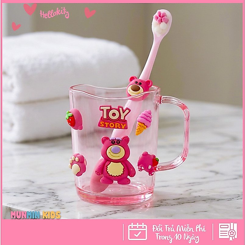 Bộ Cốc Bàn Chải Đánh Răng Trẻ Em Hình 3D Dễ Thương Cho Bé 3-10 Tuổi - Cốc Súc Miệng Kèm Bàn Chải Lông Mềm