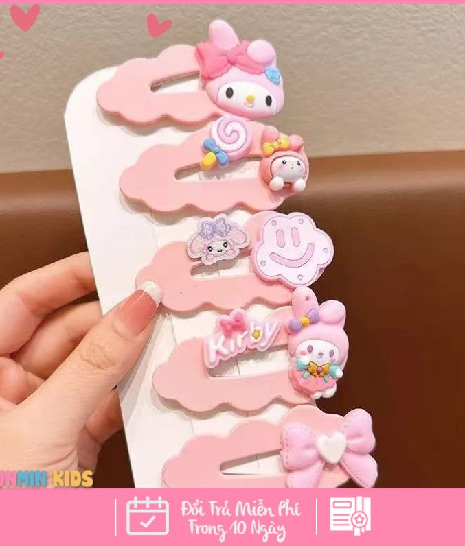 Set Kẹp Tóc Công Chúa Dễ Thương Cho Bé Gái - Xinh Xắn Mềm Mại Dễ Phối Đồ!