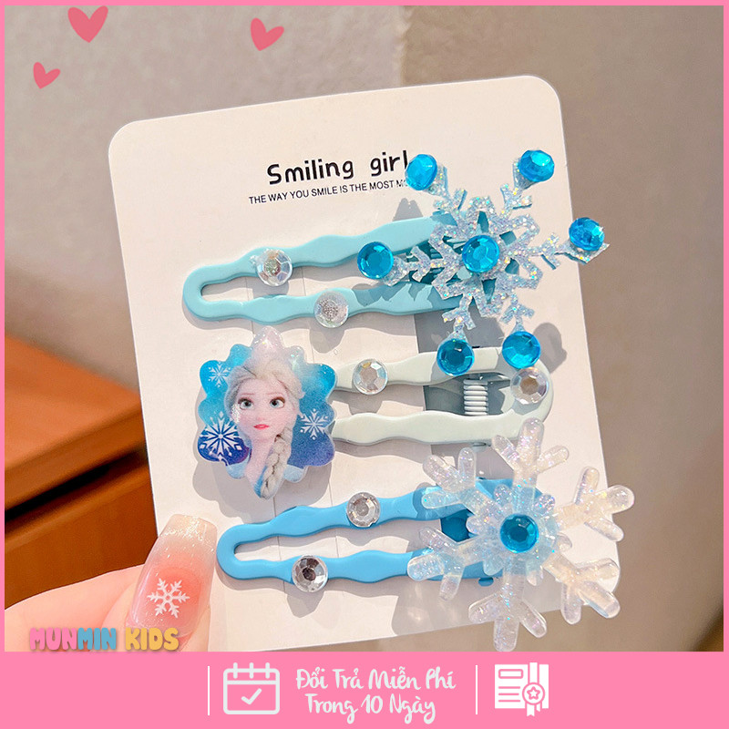 Set Kẹp Tóc Công Chúa Dễ Thương Cho Bé Gái - Xinh Xắn Mềm Mại Dễ Phối Đồ!