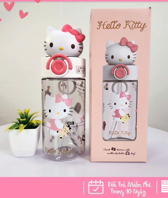 Bình Nước Hình Nhân Vật Dễ Thương Cho Bé Mùa Hè Mang Đi Học Đi Chơi – Kèm Ống Hút Tiện Lợi