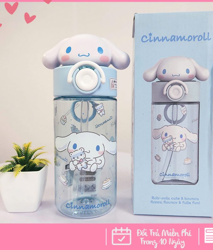 Bình Nước Hình Nhân Vật Dễ Thương Cho Bé Mùa Hè Mang Đi Học Đi Chơi – Kèm Ống Hút Tiện Lợi