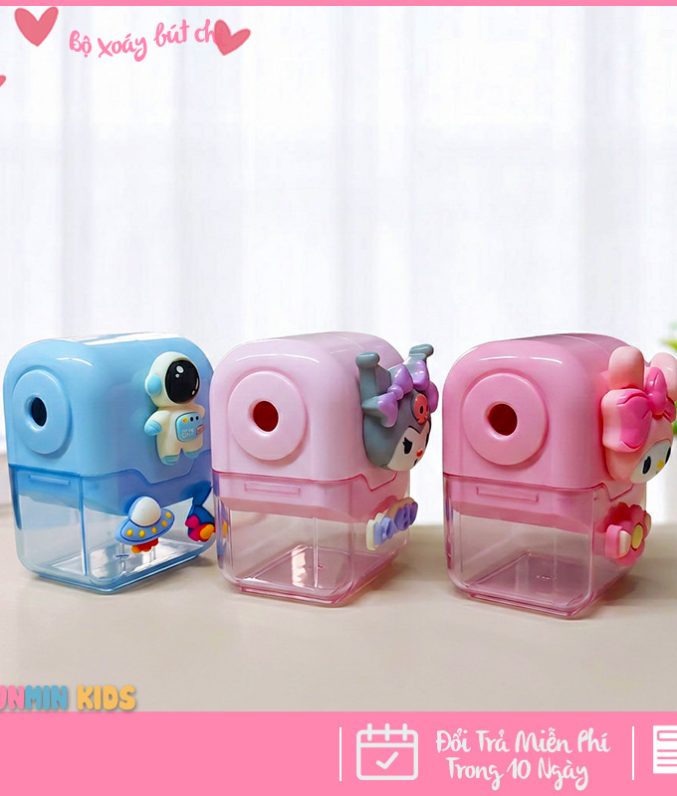 Bộ Xoáy Bút Chì Mini – Thiết Kế Nhân Vật 3D Dễ Thương , Quay Tay Tiện Lợi