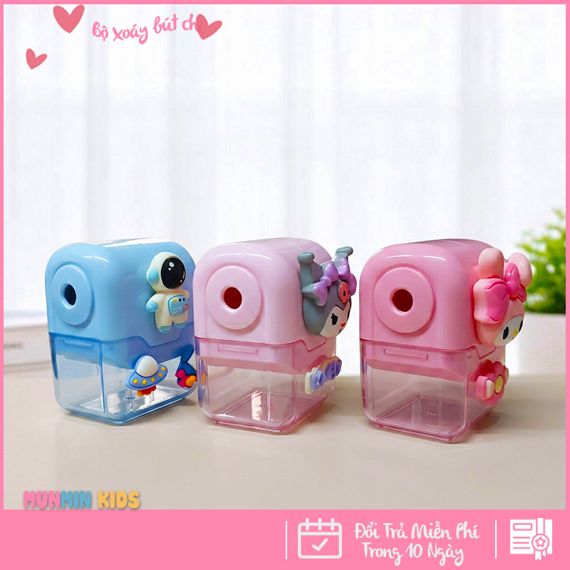 Bộ Xoáy Bút Chì Mini – Thiết Kế Nhân Vật 3D Dễ Thương , Quay Tay Tiện Lợi