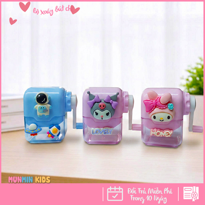 Bộ Xoáy Bút Chì Mini – Thiết Kế Nhân Vật 3D Dễ Thương , Quay Tay Tiện Lợi