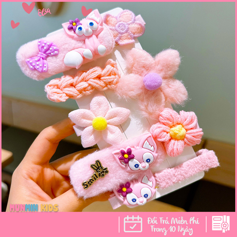 Set Kẹp Tóc Công Chúa Dễ Thương Cho Bé Gái - Xinh Xắn Mềm Mại Dễ Phối Đồ!