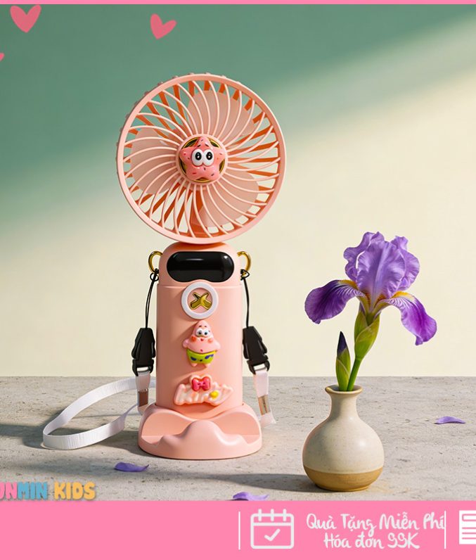 Quạt Cầm Tay Hình Nhân Vật Hoạt Hình Dễ Thương - Mát Mẻ Cho Bé
