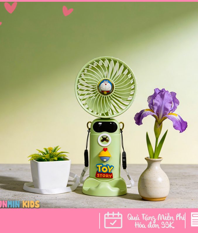 Quạt Cầm Tay Hình Nhân Vật Hoạt Hình Dễ Thương - Mát Mẻ Cho Bé