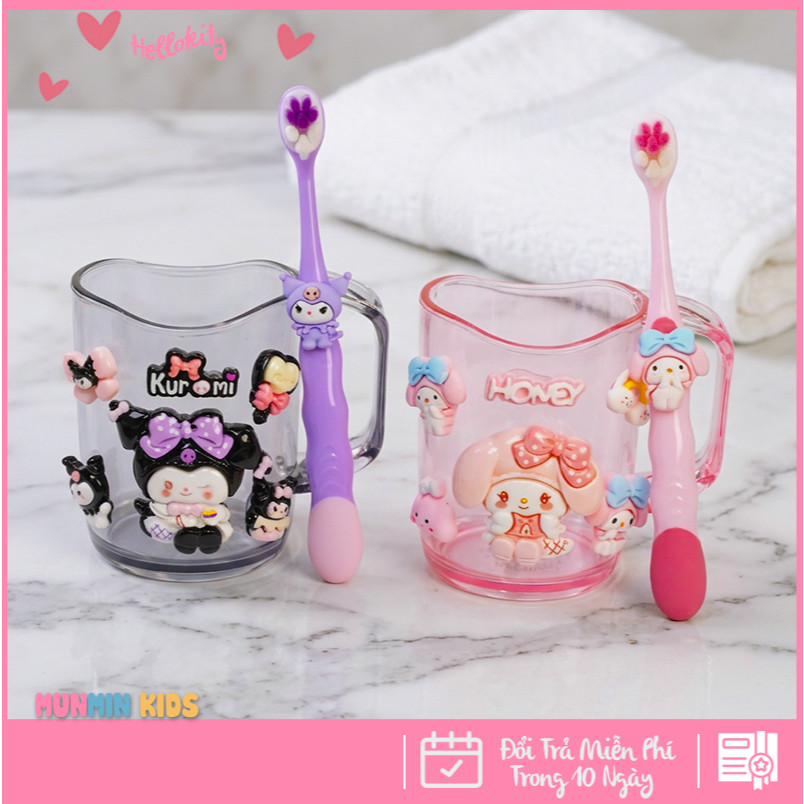 Bộ Cốc Bàn Chải Đánh Răng Trẻ Em Hình 3D Dễ Thương Cho Bé 3-10 Tuổi - Cốc Súc Miệng Kèm Bàn Chải Lông Mềm