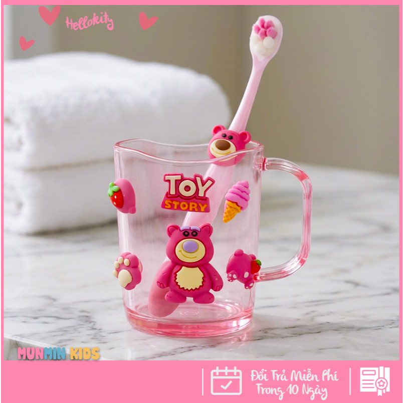 Bộ Cốc Bàn Chải Đánh Răng Trẻ Em Hình 3D Dễ Thương Cho Bé 3-10 Tuổi - Cốc Súc Miệng Kèm Bàn Chải Lông Mềm
