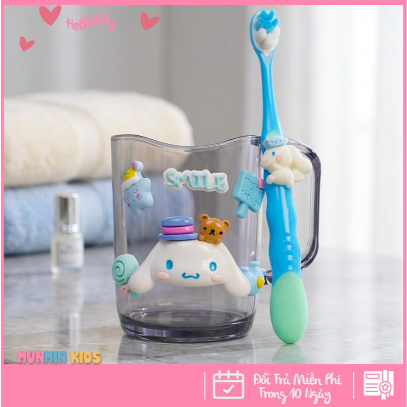 Bộ Cốc Bàn Chải Đánh Răng Trẻ Em Hình 3D Dễ Thương Cho Bé 3-10 Tuổi - Cốc Súc Miệng Kèm Bàn Chải Lông Mềm