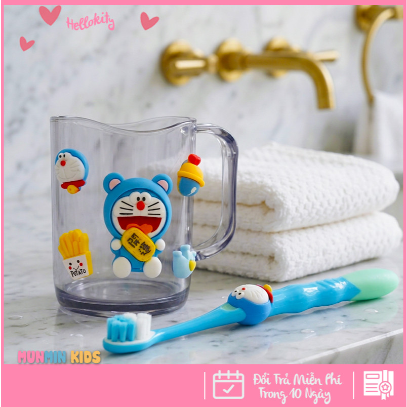 Bộ Cốc Bàn Chải Đánh Răng Trẻ Em Hình 3D Dễ Thương Cho Bé 3-10 Tuổi - Cốc Súc Miệng Kèm Bàn Chải Lông Mềm