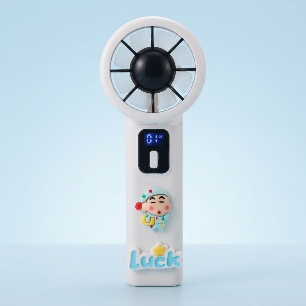 Quạt Mini Cầm Tay Sạc Điện Pin 2500mAh Phối Sticker Hoạt Hình Dễ Thương Cho Bé - MunMin Kids