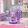 MunMin Kids Cốc Bàn Chải Đánh Răng Cho Bé Hình Công Chúa Mèo Dễ Thương 280ml Nhựa PS Nguyên Sinh