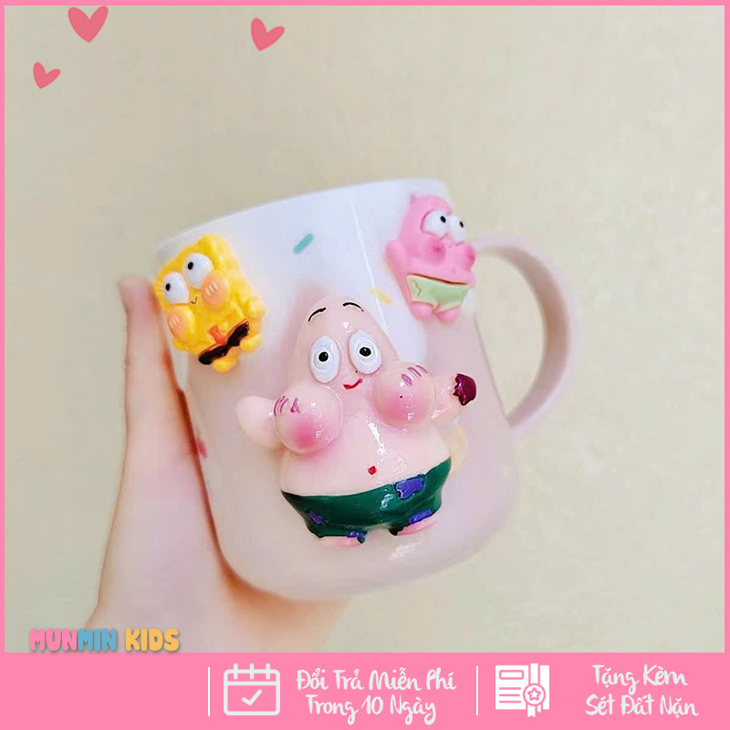 Cốc Uống Nước Cho Bé, Cốc Đánh Răng Cho Bé Hình Nhân Vật Hoạt Hình Dễ Thương
