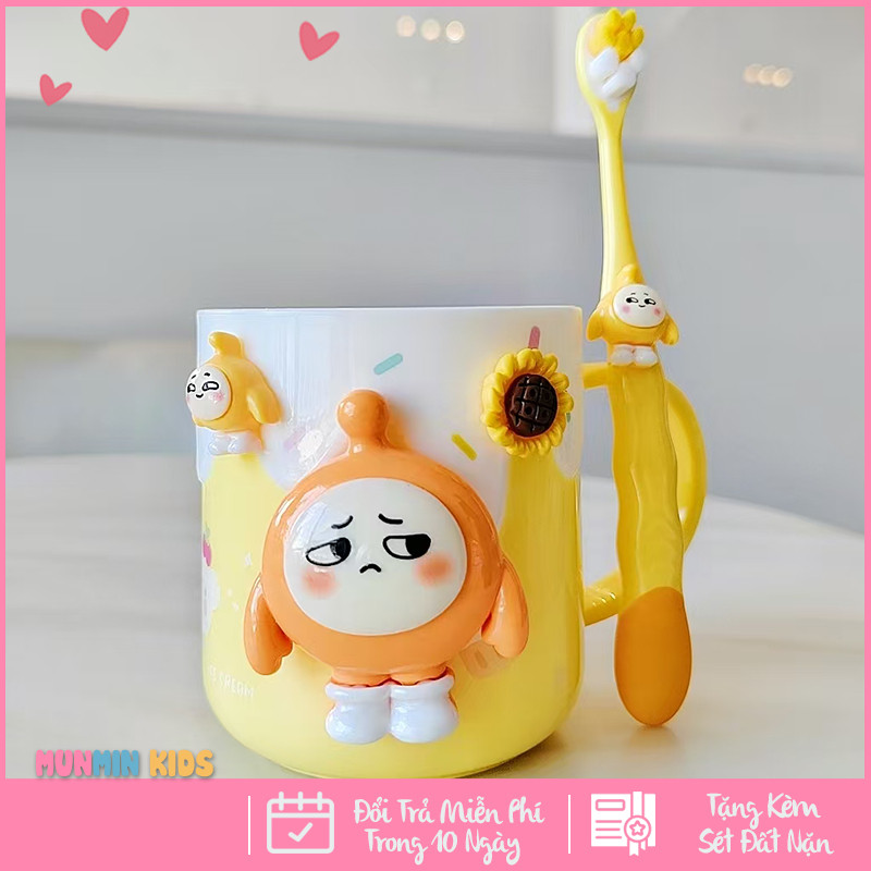 Cốc Uống Nước Cho Bé, Cốc Đánh Răng Cho Bé Hình Nhân Vật Hoạt Hình Dễ Thương