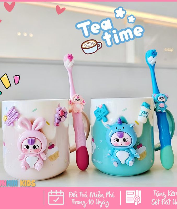 Cốc Uống Nước Cho Bé, Cốc Đánh Răng Cho Bé Hình Nhân Vật Hoạt Hình Dễ Thương
