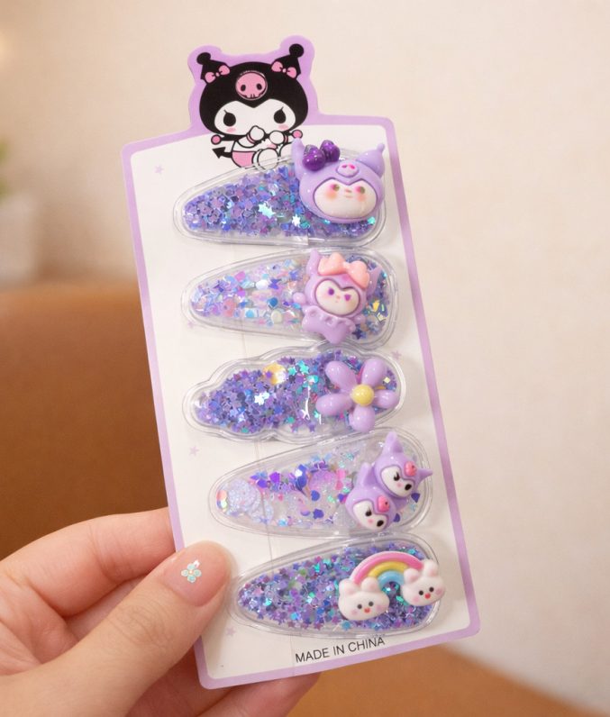 Set Kẹp Tóc Công Chúa Dễ Thương Cho Bé Gái - Xinh Xắn Mềm Mại Dễ Phối Đồ!